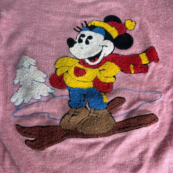 Sunday Comics Sweaters - VTG Sunday Comics Retro Minnie Mouse Ski Sweater Women's Small